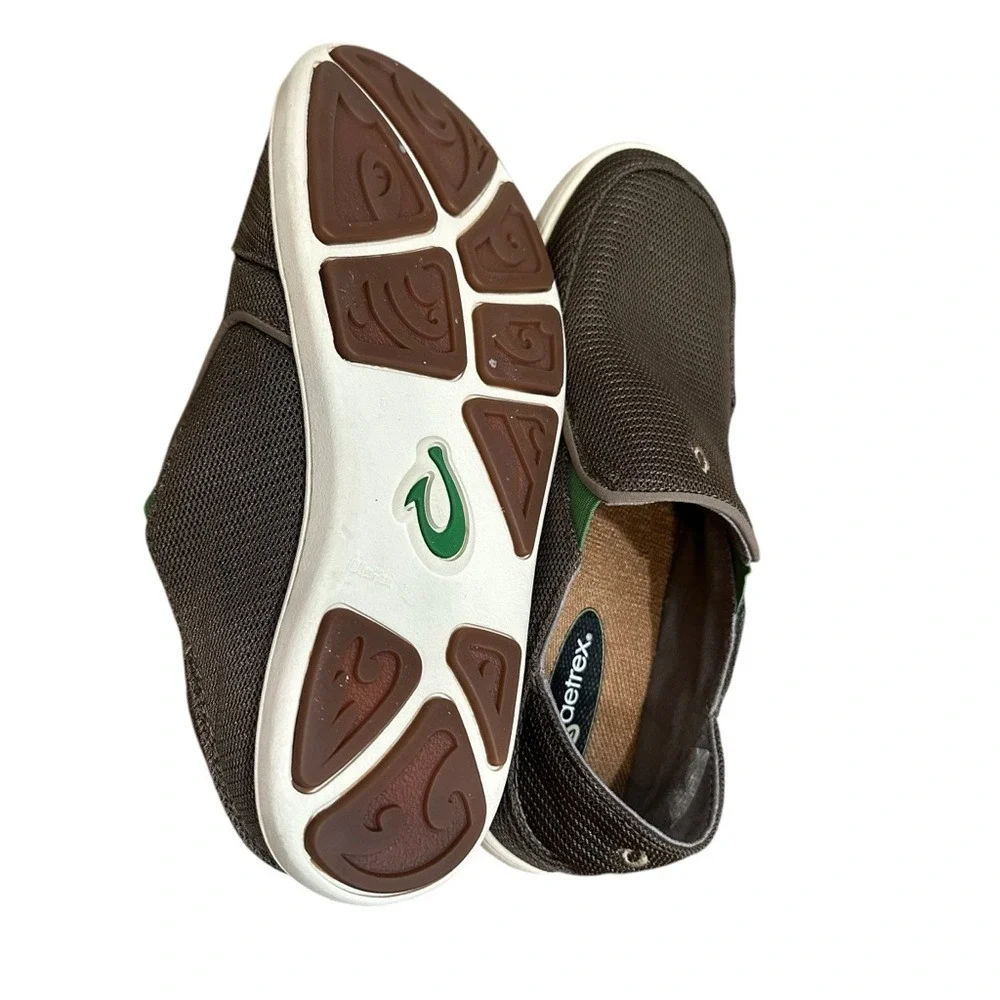 OluKai Nohea Mesh Mens Slip On Loafer Shoes Brown‎ Size US 8 EUR 41